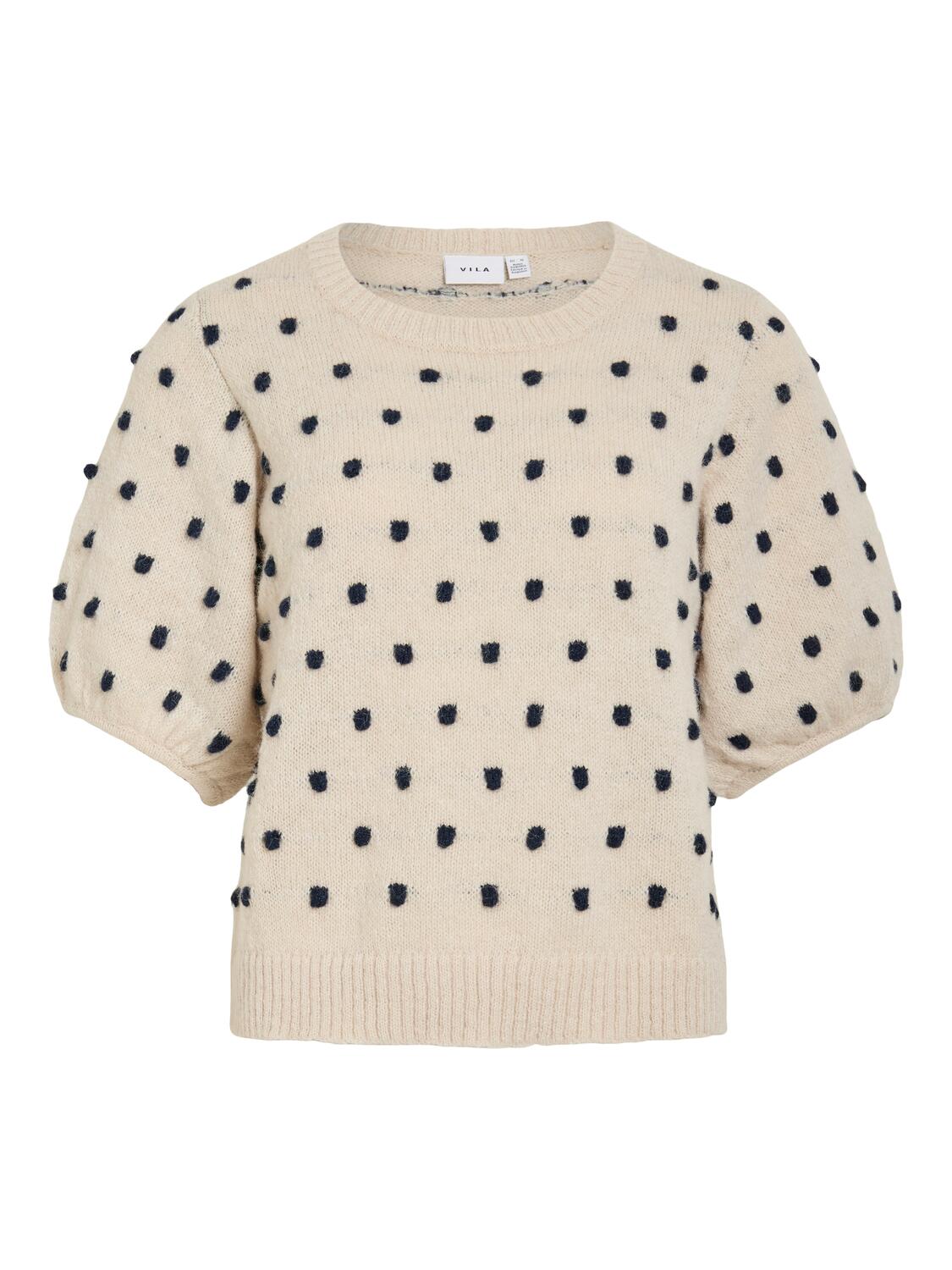 Vidottie kortærmet striktrøje - Birch